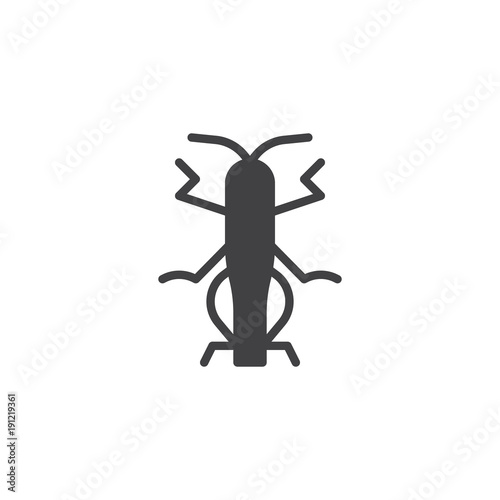 Grasshopper insect icon vector, filled flat sign, solid pictogram isolated on white. Locust symbol, logo illustration. © alekseyvanin