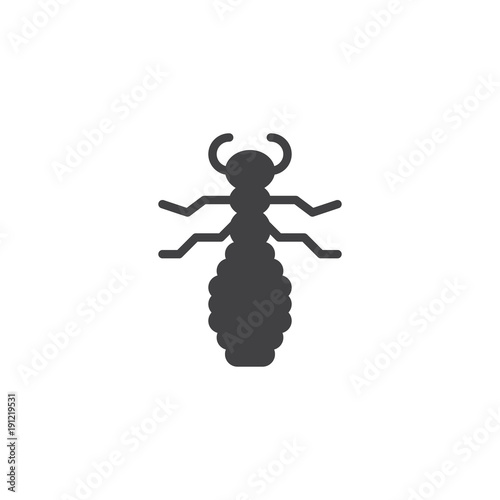 Flea insect icon vector, filled flat sign, solid pictogram isolated on white. Louse symbol, logo illustration. © alekseyvanin