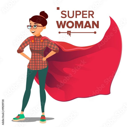 Superhero Business People Vector. Successful Superhero Business Woman And Man In Action. Young Professional Manager. Office Achievement Victory Concept. Waving Red Cape. Isolated Cartoon Illustration