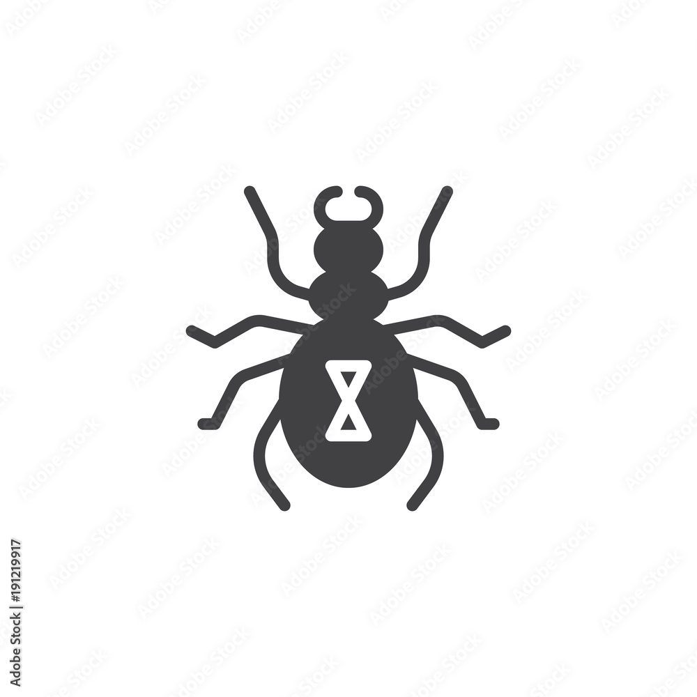 Harvest mite icon vector, filled flat sign, solid pictogram isolated on white. Tick symbol, logo illustration. Harvest mite icon vector, filled flat sign, solid pictogram isolated on white. Tick symbol, logo illustration.