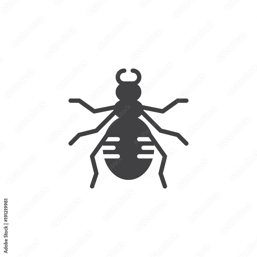 Ground beetle icon vector, filled flat sign, solid pictogram isolated on white. Bug insect symbol, logo illustration. Ground beetle icon vector, filled flat sign, solid pictogram isolated on white. Bug insect symbol, logo illustration.
