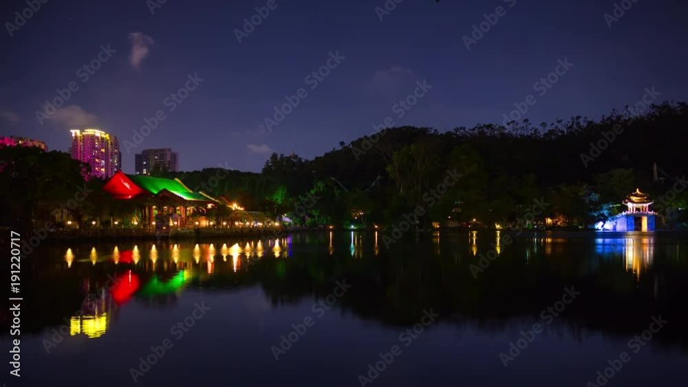 night light zhuhai city famous park lake panorama 4k timelapse china
night light zhuhai city famous park lake panorama 4k timelapse china