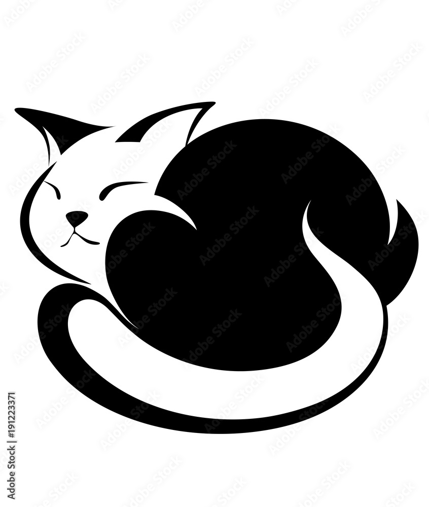 Cat logo illustration on white background. Stock Vector | Adobe Stock