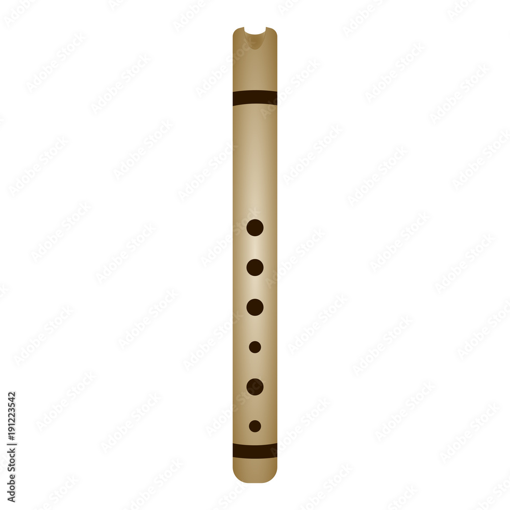 Isolated flute. Musical instrument Isolated flute. Musical instrument