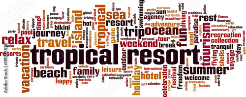 Tropical resort word cloud