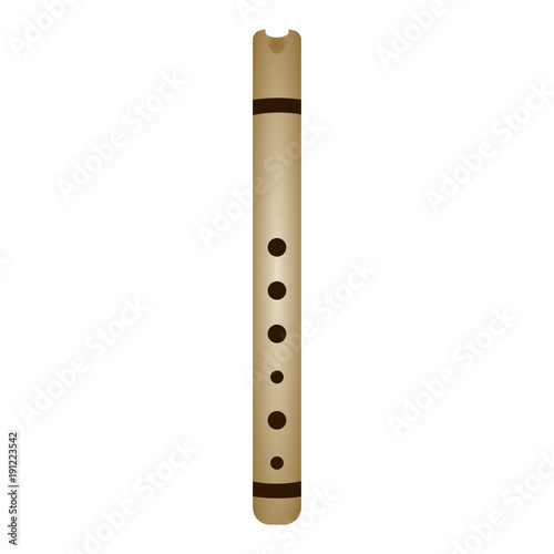 Isolated flute. Musical instrument