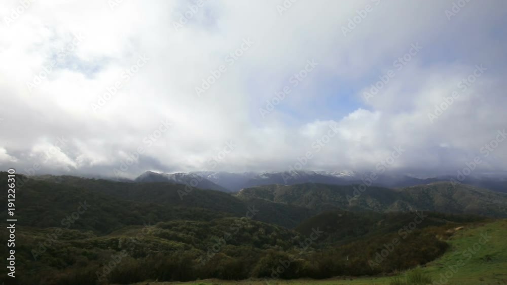 Snow storm clouds pass through the Los Padres National Forest in California. Snow storm clouds pass through the Los Padres National Forest in California.