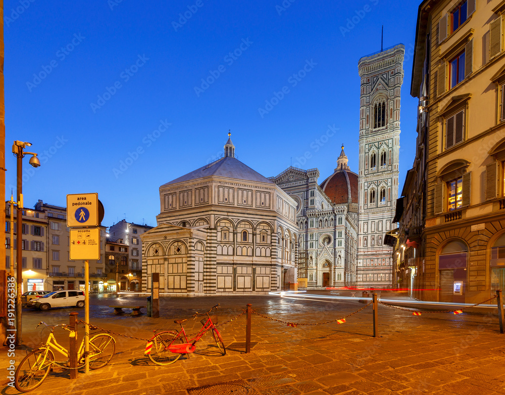 Florence. Baptistery at night.