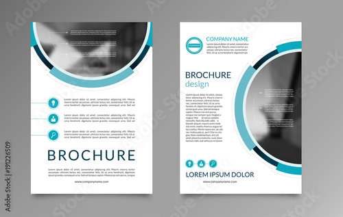 Flyer brochure layout template. A4 size. Front and back page. Vector background. Can be used for annual report, cover design, leaflet, booklet.