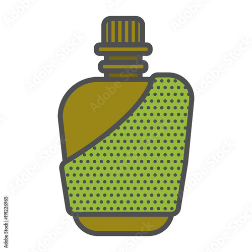 Miltary flask or cantern fo water or alcohol. Useful for jorney, nature leasure and adventures. Camping, hiking, trakking icon.