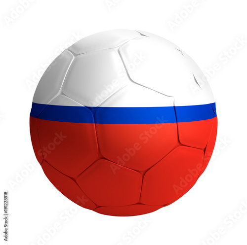 Russia design soccer football ball russian 3d rendering isolated