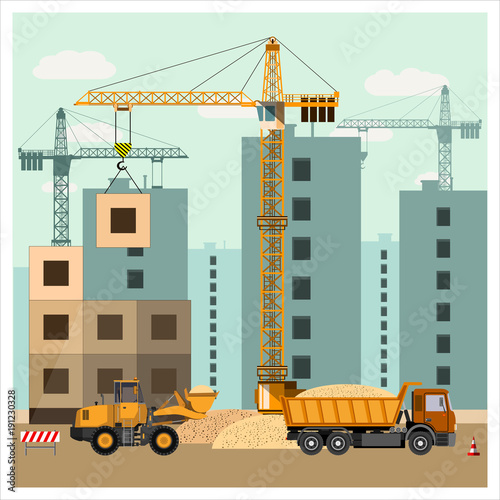 construction site with equipment