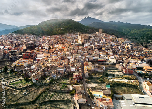 Aerial view of Moratalla town. Spain photo