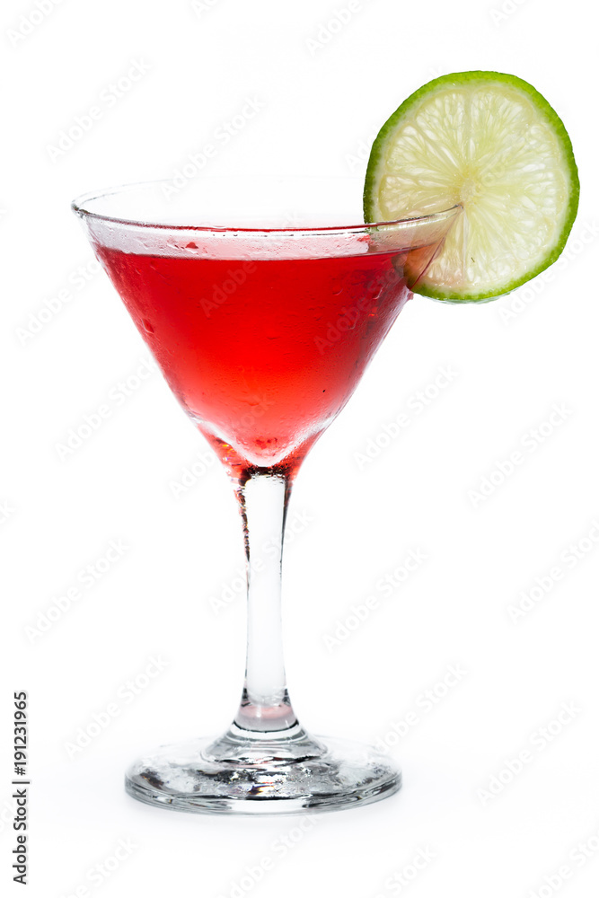 red martini over white