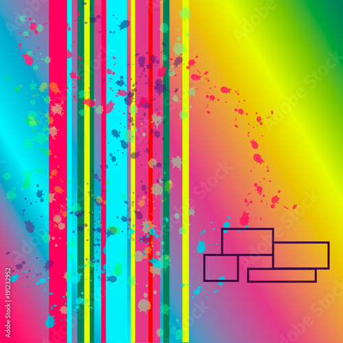 Abstract vector background with text message and abstract colorful elements. Modern neon lines and design element