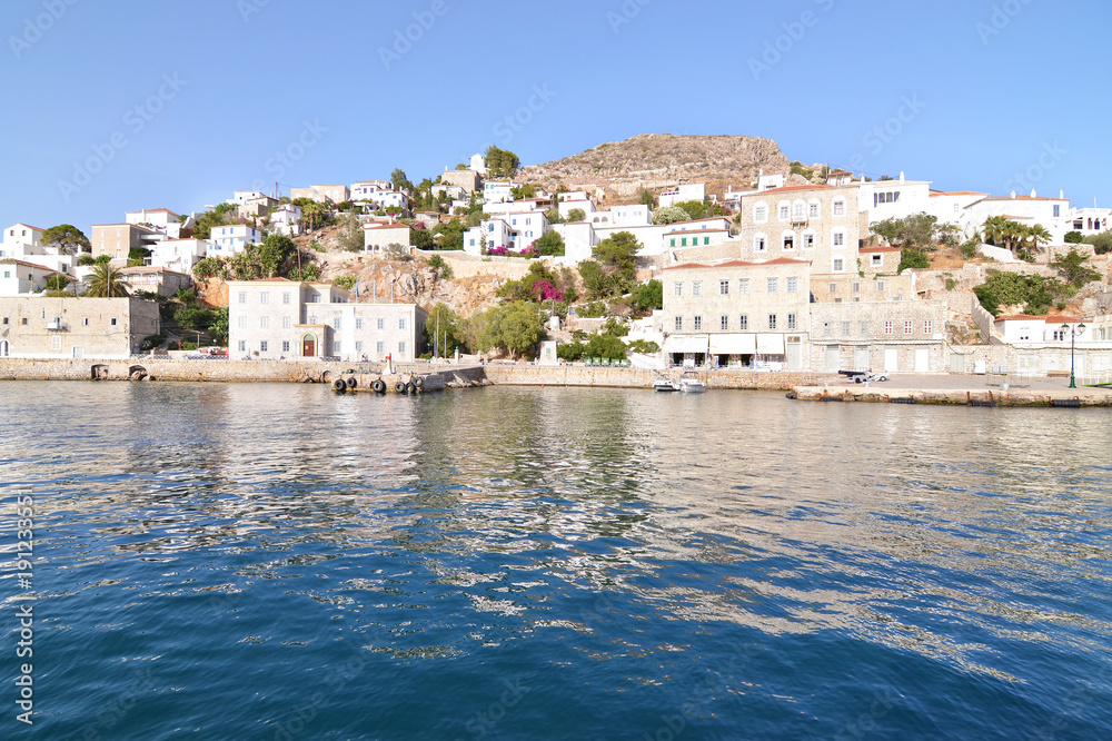 landscape of Hydra island Saronic gulf Greece