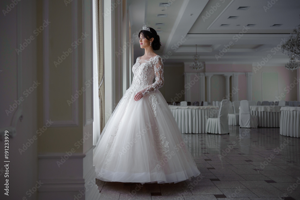 beautiful smiling bride before wedding ceremony