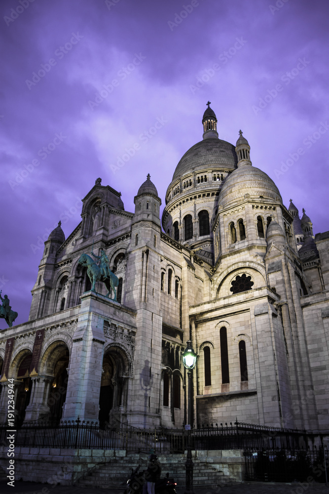 Sacre Coeur Basilica at dawn, Paris