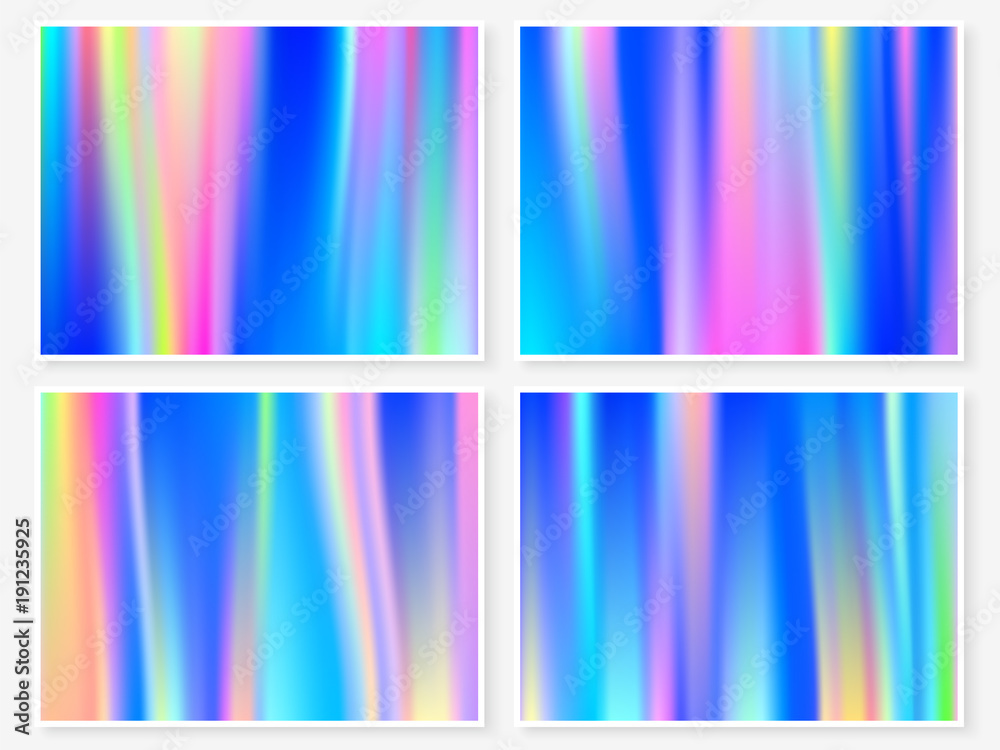 Fototapeta premium Holographic background multicolor smooth texture blue