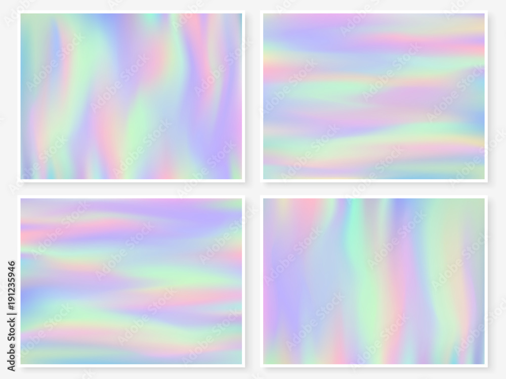 Holographic background multicolor texture silver