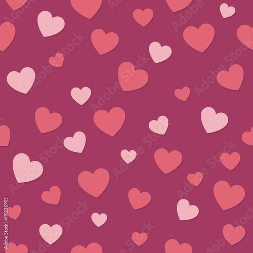 Paper cyt hearts - seamless pattern. Valentine's Day, Woman's Day and Mother's Day. Vector.
