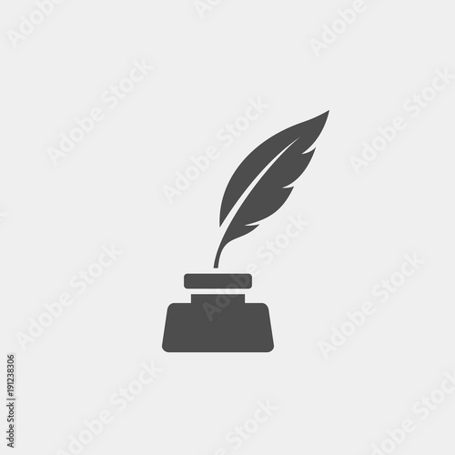 Feather flat vector icon
