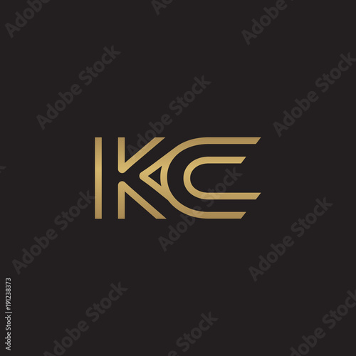 initial letter logo line unique modern, gold color