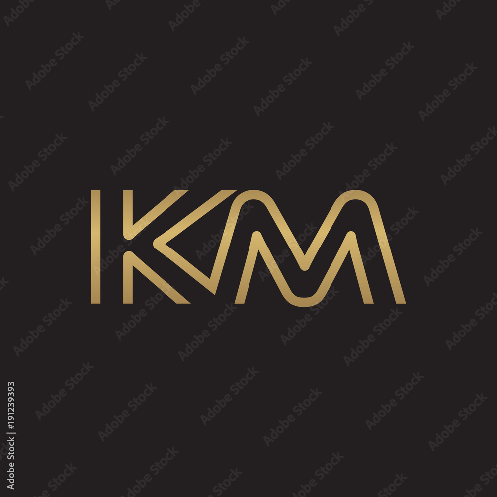 initial letter logo line unique modern, gold color