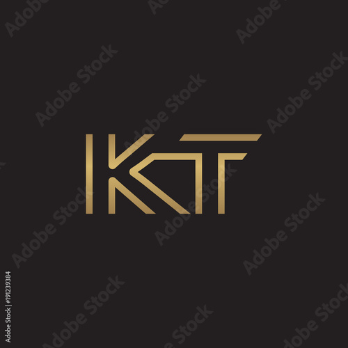 initial letter logo line unique modern, gold color