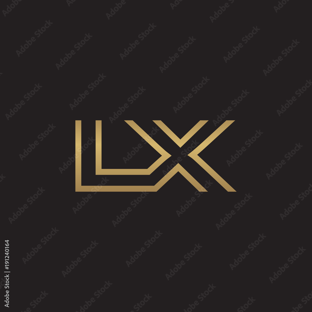 initial letter logo line unique modern, gold color