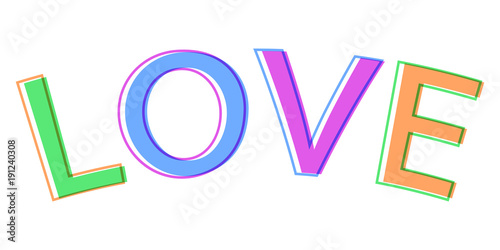 Word love minimalistic styl...