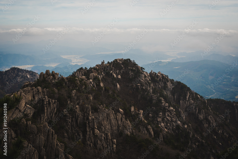 Fototapeta premium Hiking from moisture to cloud in Gayasan National Park, South Korea