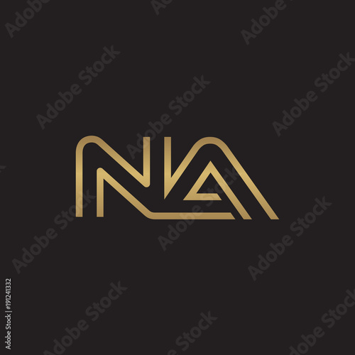 initial letter logo line unique modern, gold color