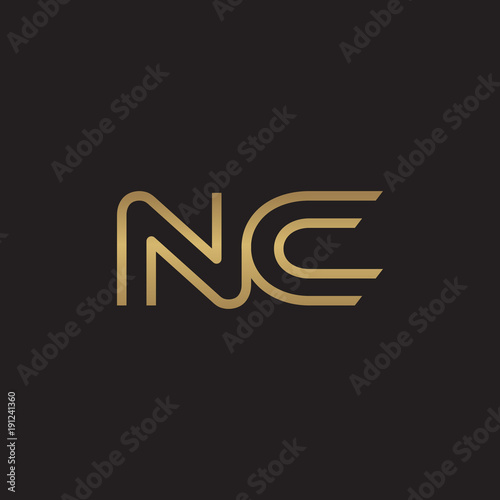 initial letter logo line unique modern, gold color