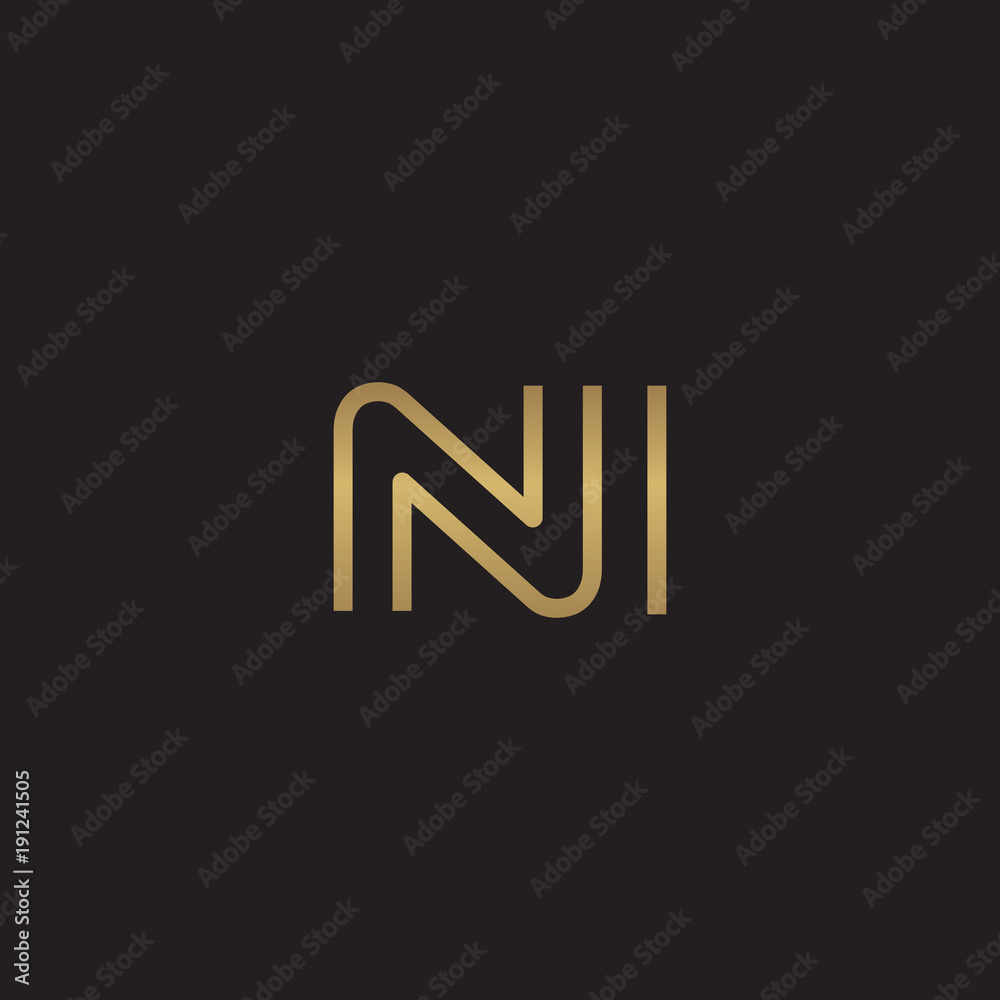 initial letter logo line unique modern, gold color initial letter logo line unique modern, gold color