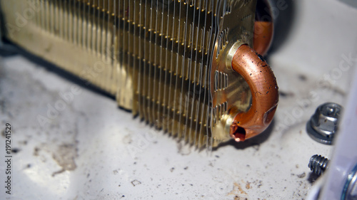 Damaged copper pipe