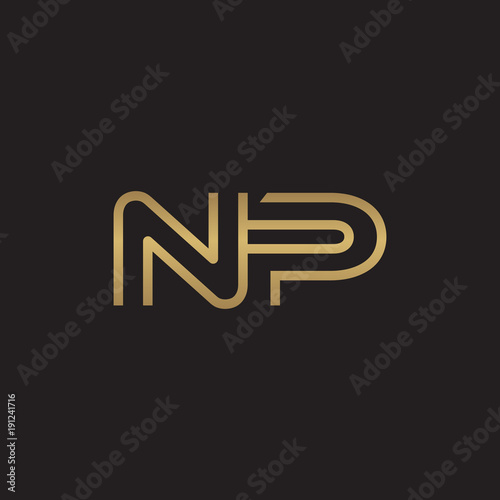 initial letter logo line unique modern, gold color