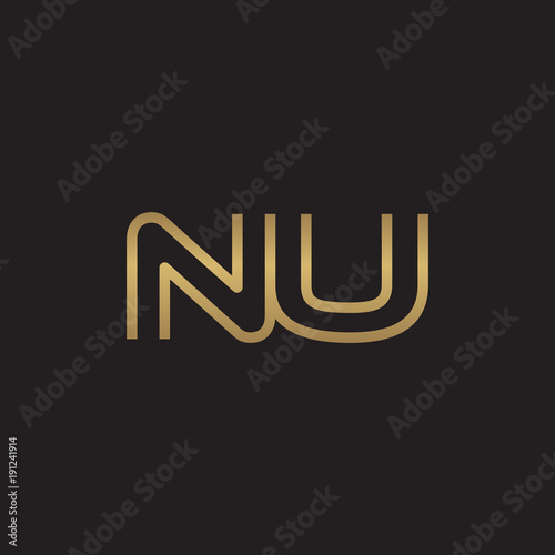 initial letter logo line unique modern, gold color