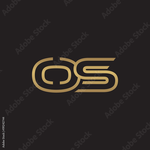 initial letter logo line unique modern, gold color