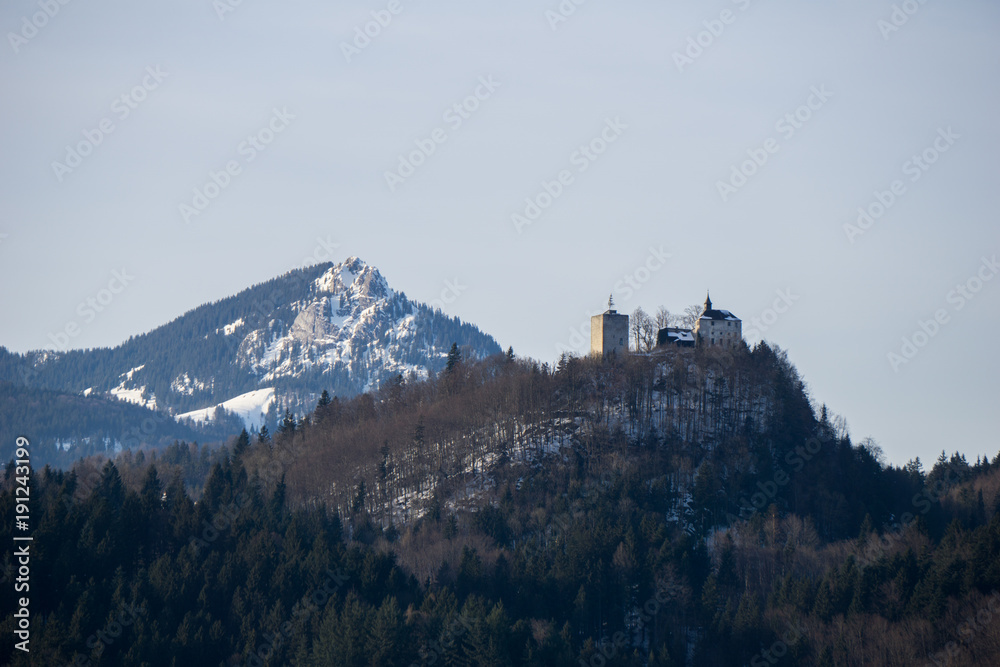 The hilltop chapel of Thierberg near the alpine town of Kufstein