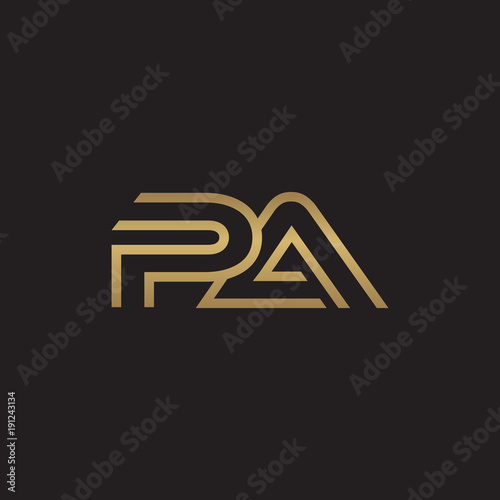 initial letter logo line unique modern, gold color