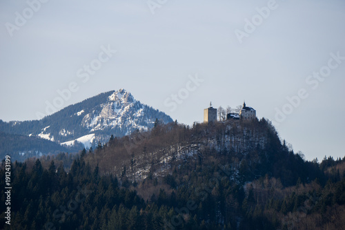 The hilltop chapel of Thierberg near the alpine town of Kufstein