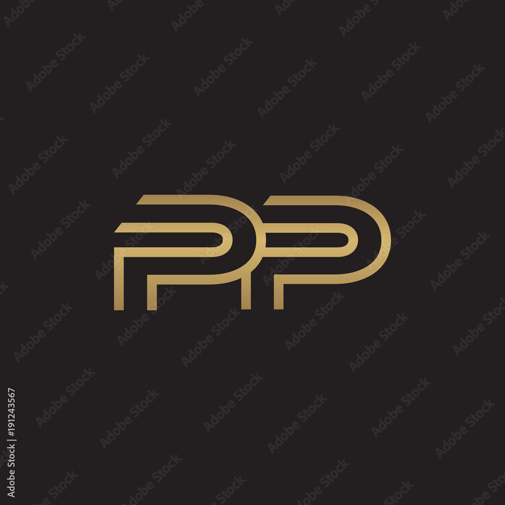 initial letter logo line unique modern, gold color initial letter logo line unique modern, gold color