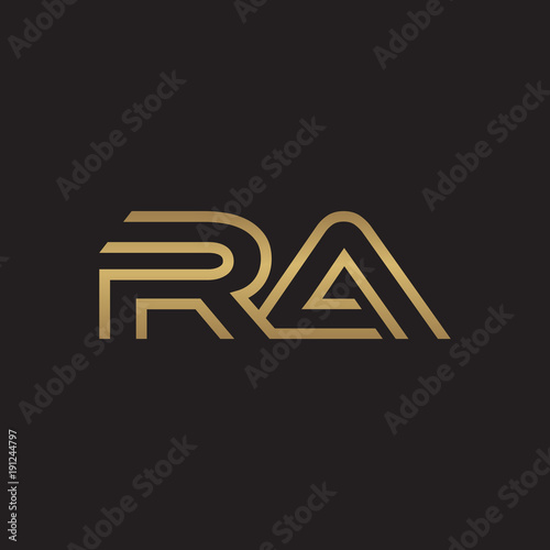 initial letter logo line unique modern, gold color