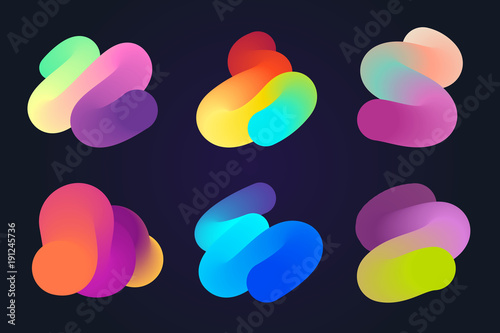 set of design elements with gradients. vector illustration