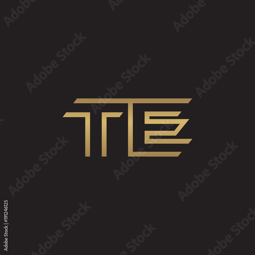 initial letter logo line unique modern, gold color