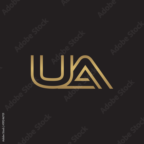 initial letter logo line unique modern, gold color