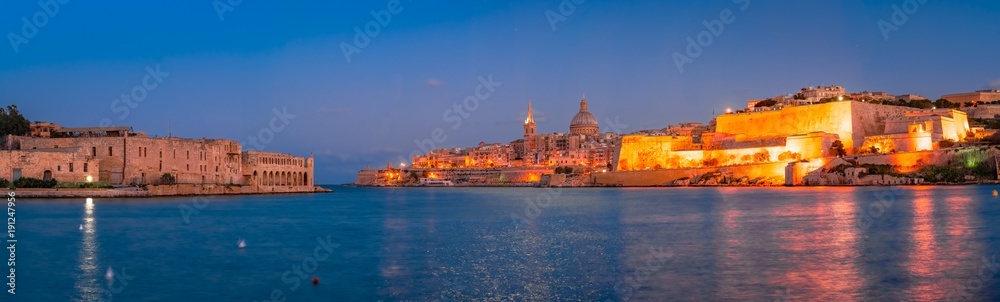 Valletta,Sliema,Malta: Cityscape over the Marsamxett Harbour
