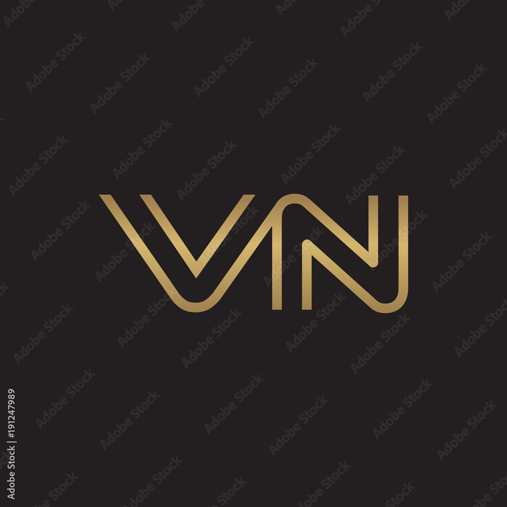 initial letter logo line unique modern, gold color initial letter logo line unique modern, gold color