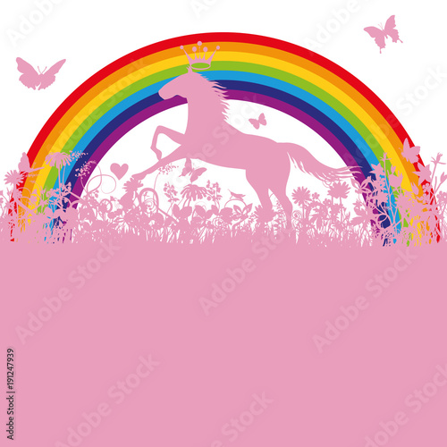 Pferd vor einem Regenbogen